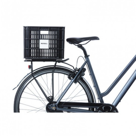 BASIL Caisse de vélo L, 40L, plastique recyclé, noir